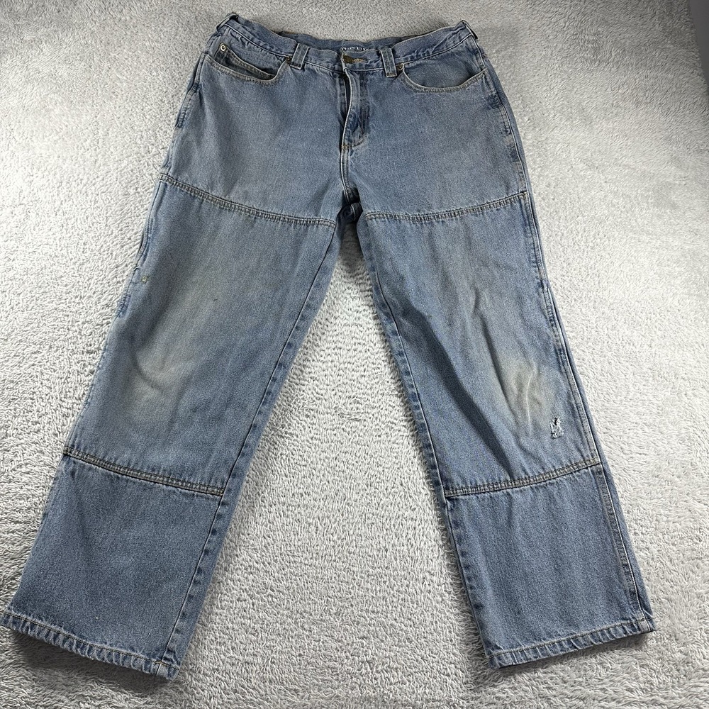 Guide Gear Double Knee‎ Jeans Mens 36x30 Distressed Utility Workwear